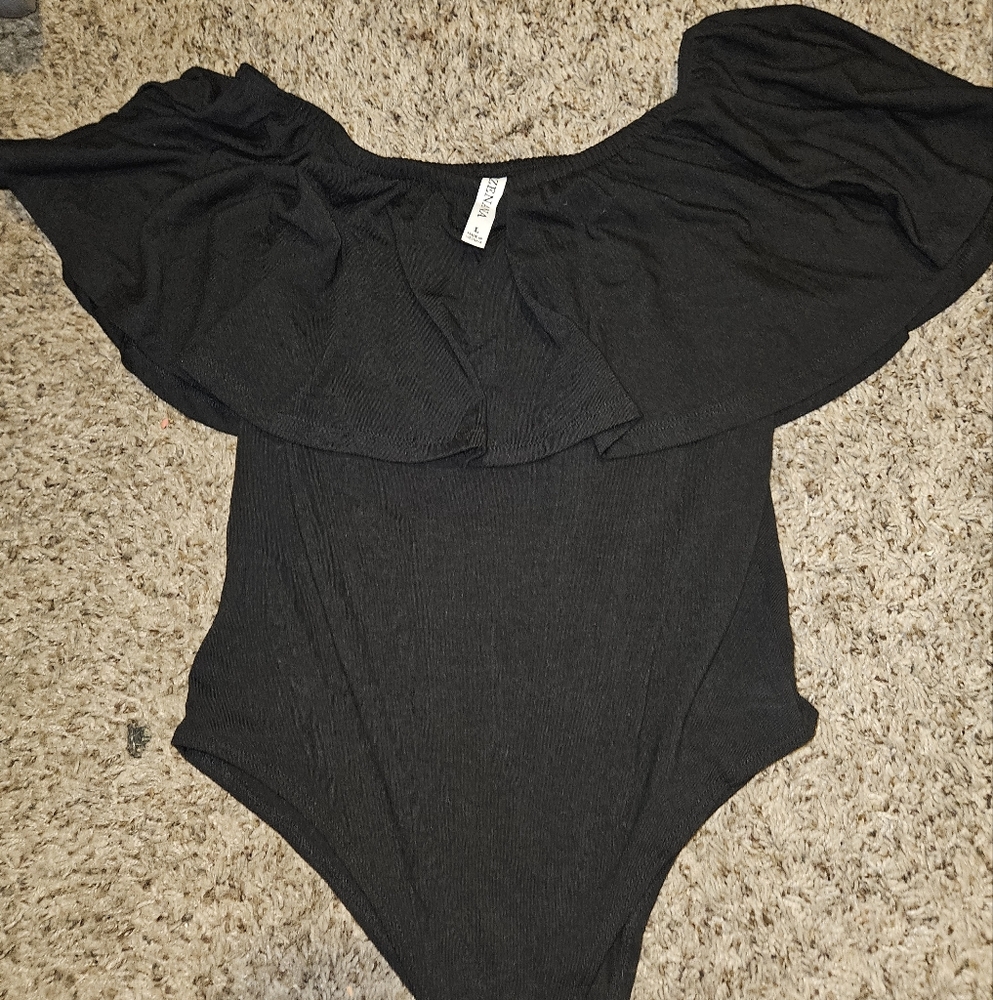 Zenana Bodysuit, Size Large, Color Black